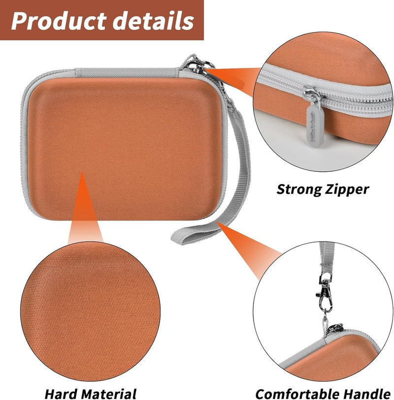 Grapsa Digital Camera Case for CAMKORY/for Kodak Pixpro/for VAHOIALD/for Sony DSCW800 830/ for Canon PowerShot 180 190. Kids Vlogging Cameras Storage Holder for Accessories (Box Only)-Brown - Image 3